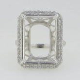 14K White Gold Semi Mount Ring Setting Emerald OCT 20X15mm PJC5059R14KW - Syzjewelry